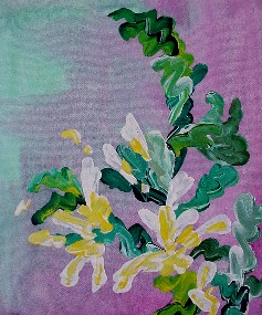 Floral 10 (acrylic on canvas, 8 x 10 in.)