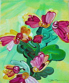 Floral 24 (acrylic on canvas, 8 x 10 in.)