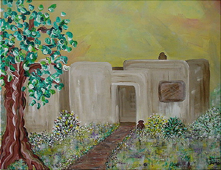 Adobe 1 (acrylic on canvas, 30 x 24 in.)