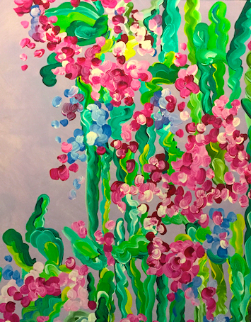 Underwater Plants (acrylic on canvas, 24 x 30 in.)